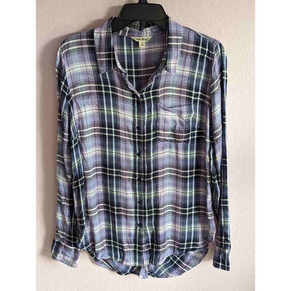 Lucky Brand ladies size M plaid shirt - Picture 1 of 4